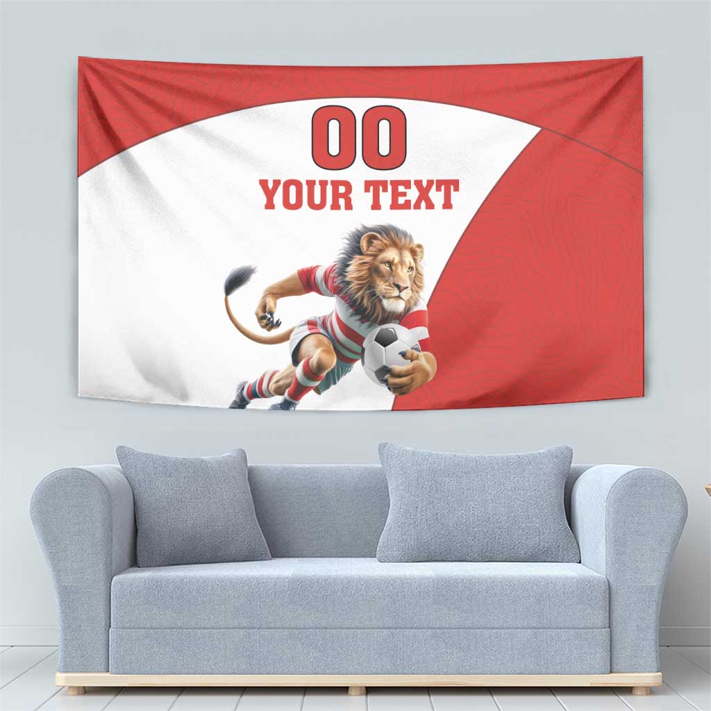 Custom England Football Tapestry Lion Mascot Sporty Version