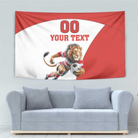 Custom England Football Tapestry Lion Mascot Sporty Version