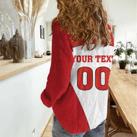 Custom England Football Women Casual Shirt Lion Mascot Sporty Version