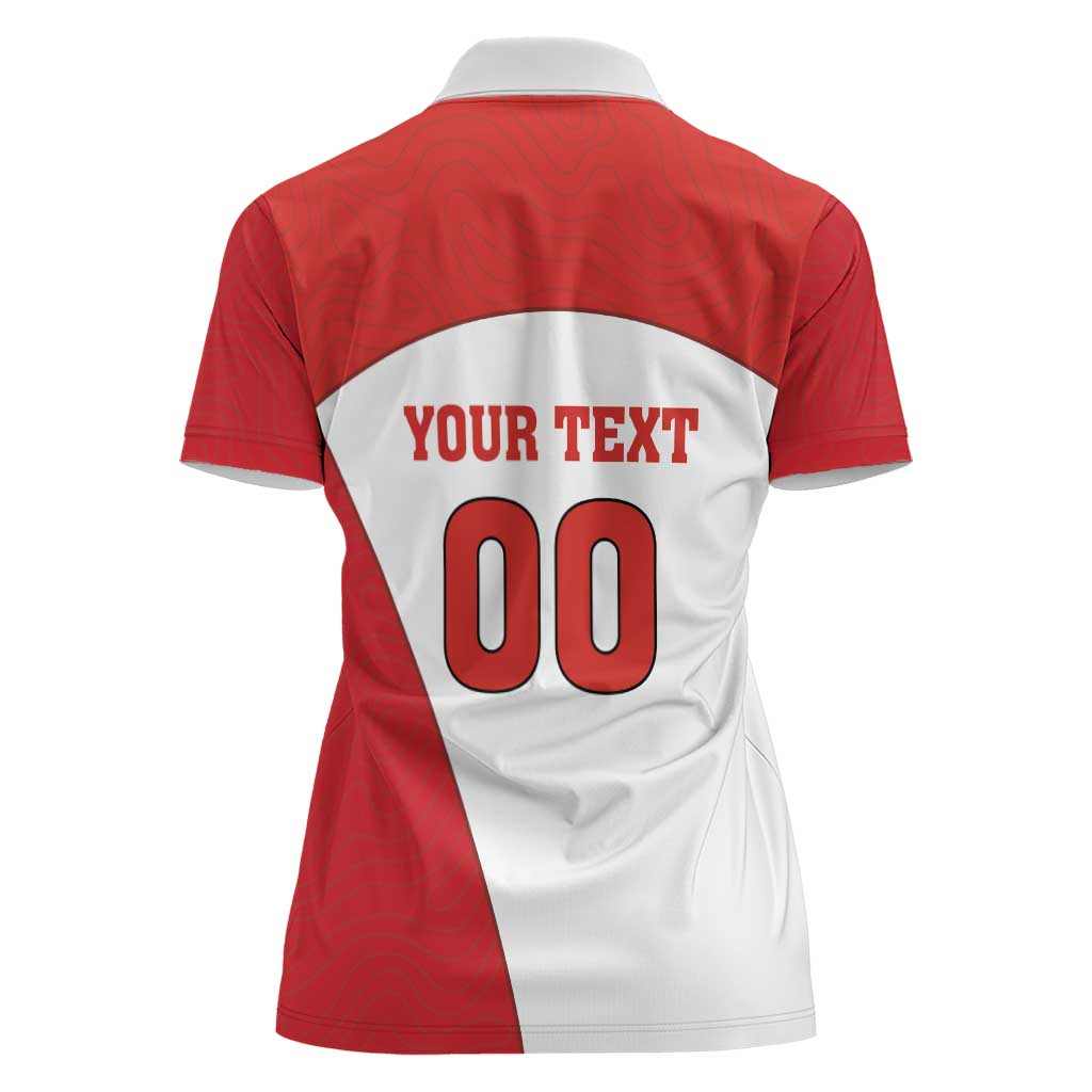 Custom England Football Women Polo Shirt Lion Mascot Sporty Version