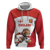 Custom England Football Zip Hoodie Lion Mascot Sporty Version