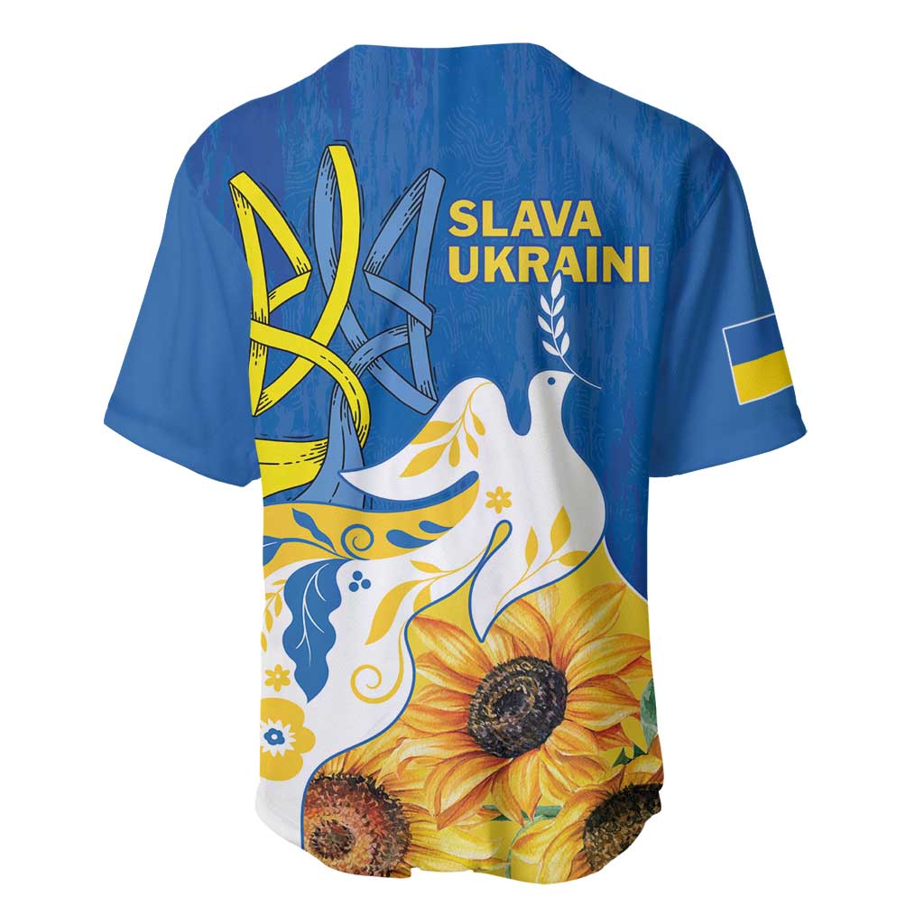 Stand For Ukraine Baseball Jersey Dove Of Peace Sunflower