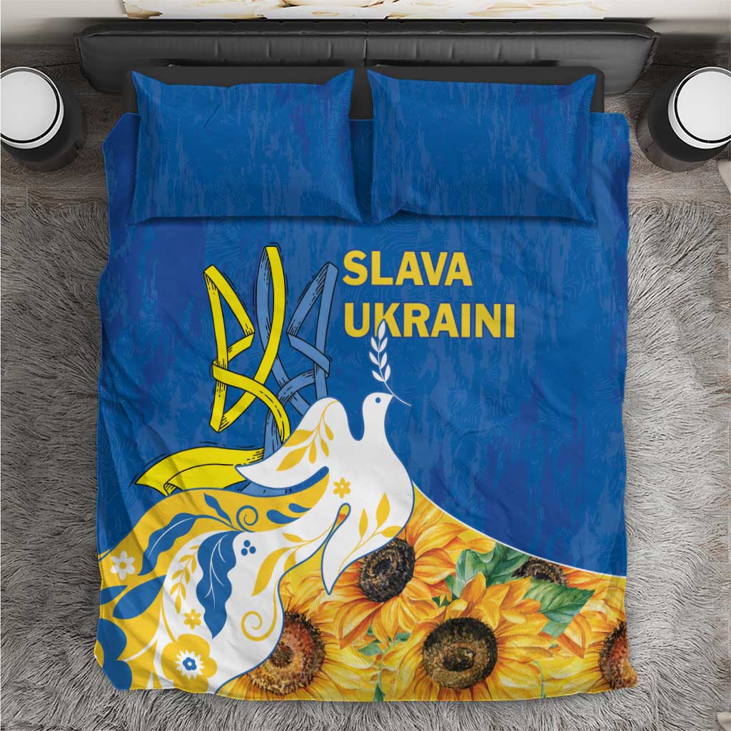 Stand For Ukraine Bedding Set Dove Of Peace Sunflower