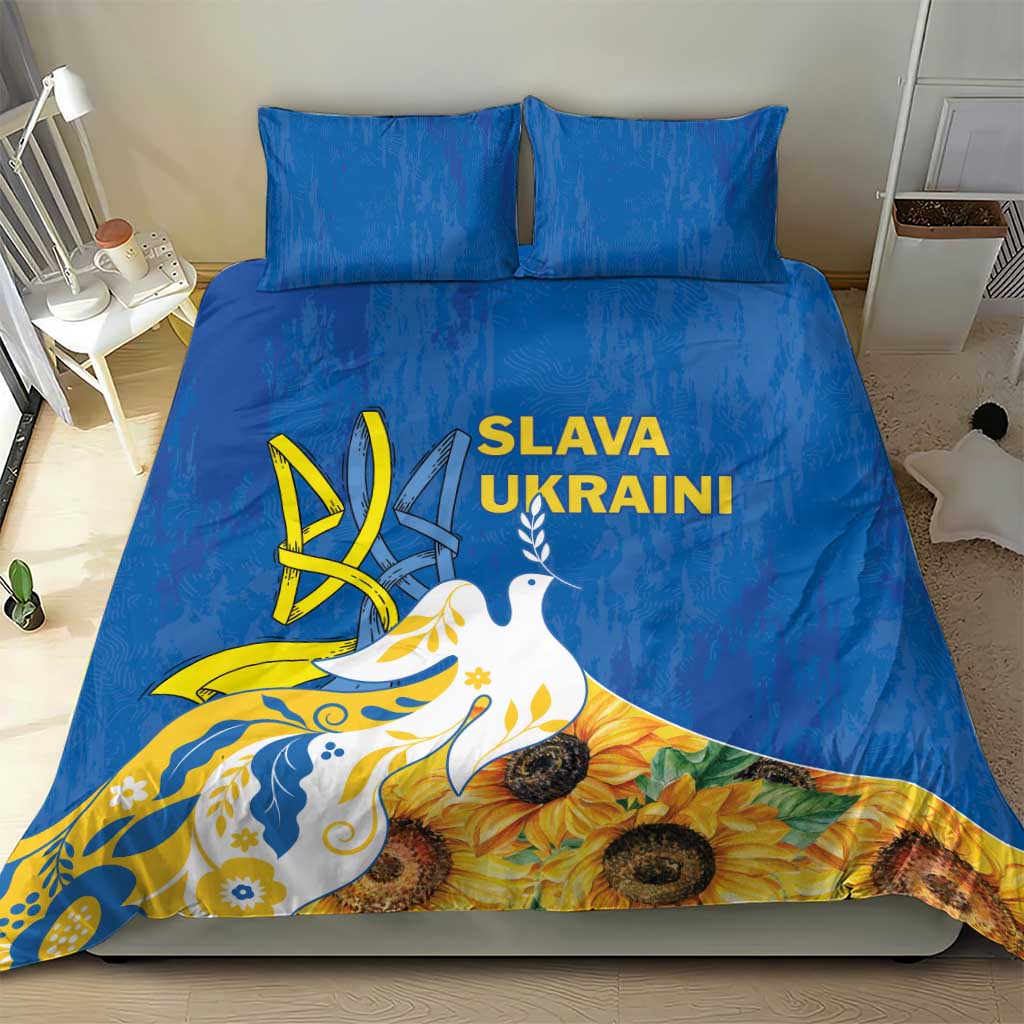 Stand For Ukraine Bedding Set Dove Of Peace Sunflower