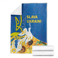 Stand For Ukraine Blanket Dove Of Peace Sunflower