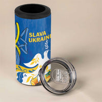 Stand For Ukraine 4 in 1 Can Cooler Tumbler Dove Of Peace Sunflower