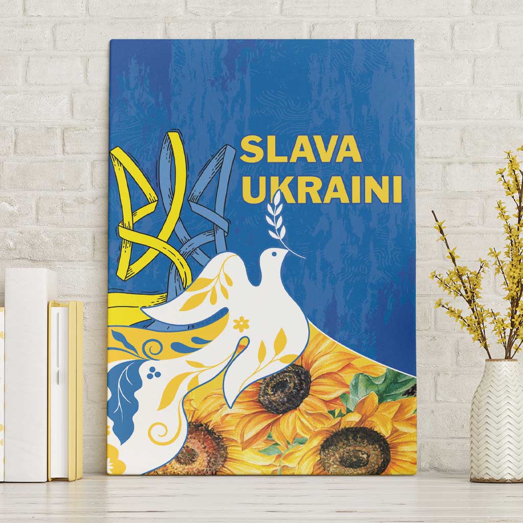 Stand For Ukraine Canvas Wall Art Dove Of Peace Sunflower