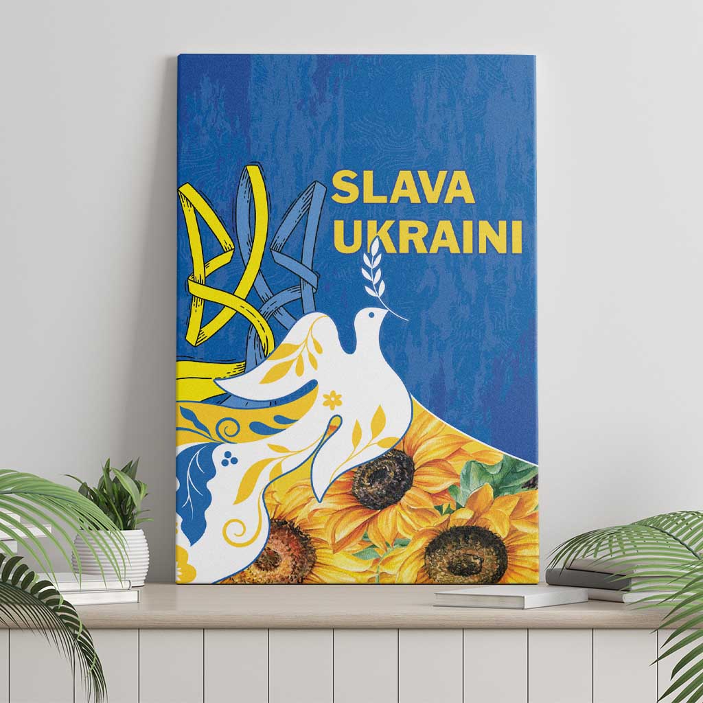 Stand For Ukraine Canvas Wall Art Dove Of Peace Sunflower