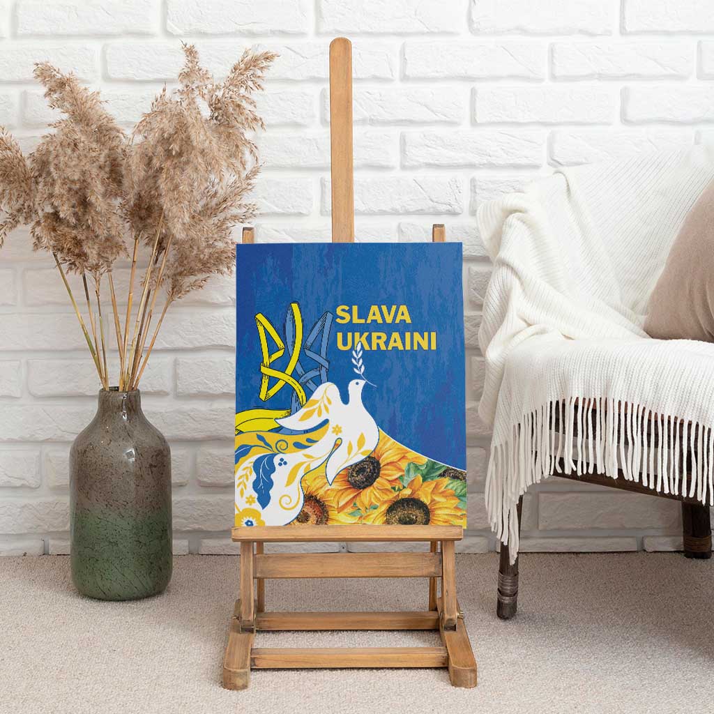 Stand For Ukraine Canvas Wall Art Dove Of Peace Sunflower