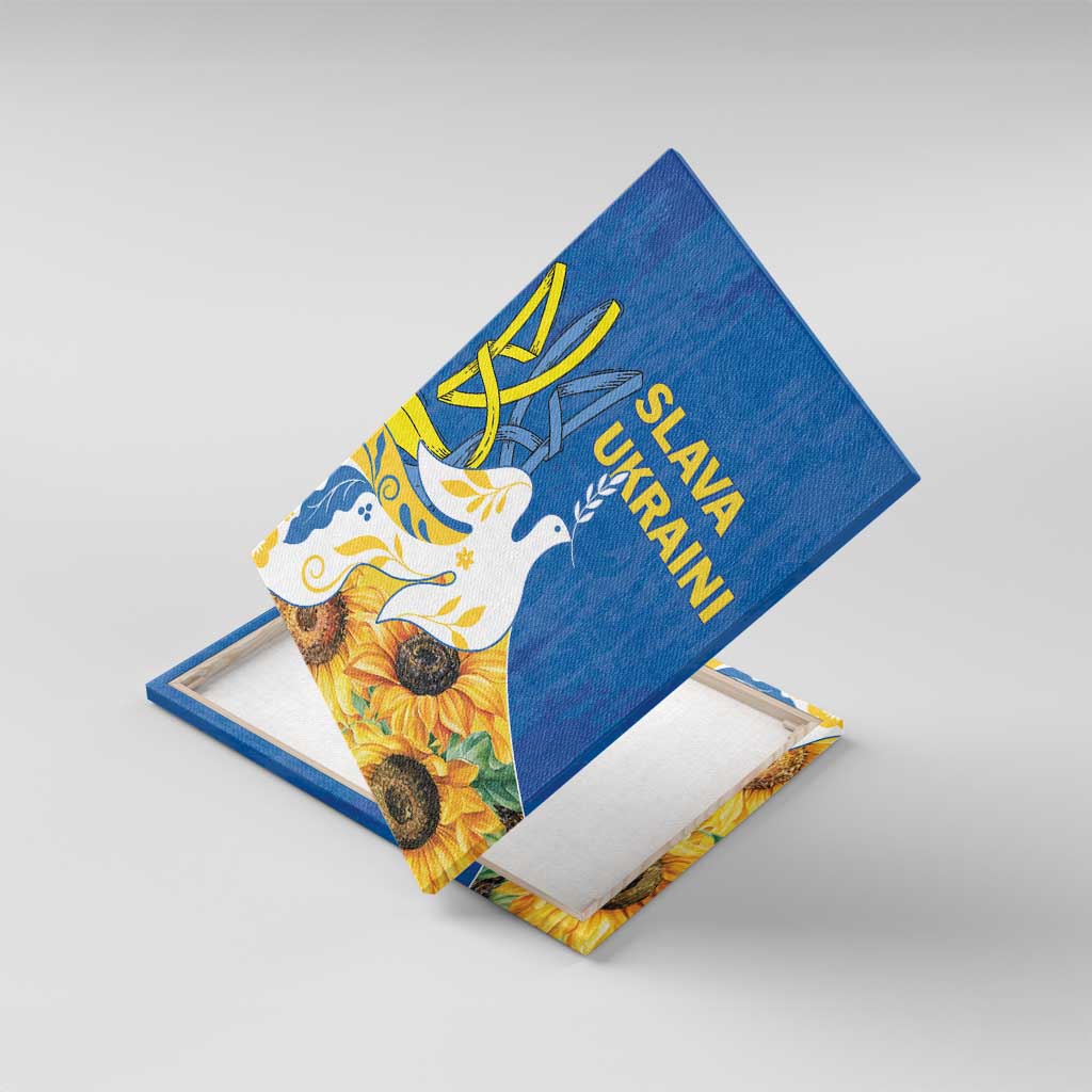 Stand For Ukraine Canvas Wall Art Dove Of Peace Sunflower