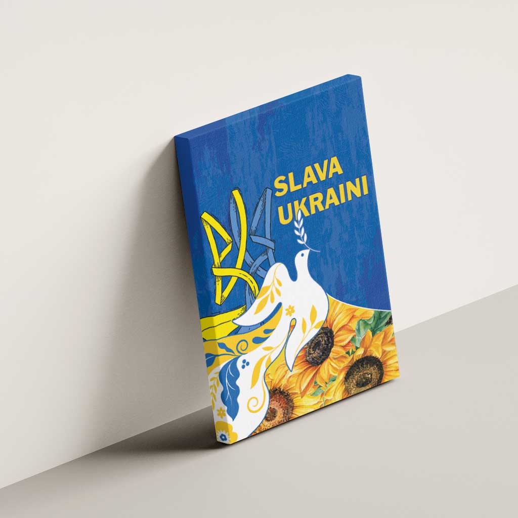 Stand For Ukraine Canvas Wall Art Dove Of Peace Sunflower