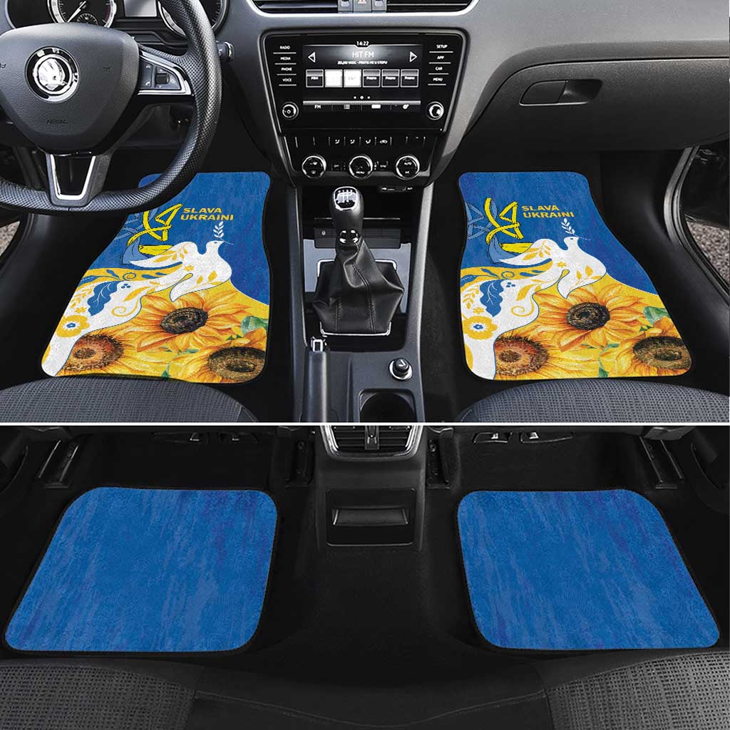 Stand For Ukraine Car Mats Dove Of Peace Sunflower