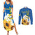 Stand For Ukraine Couples Matching Summer Maxi Dress and Long Sleeve Button Shirt Dove Of Peace Sunflower
