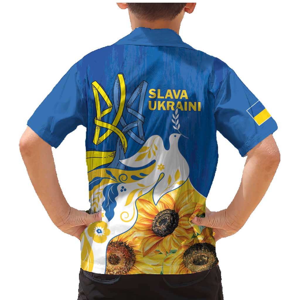Stand For Ukraine Family Matching Mermaid Dress and Hawaiian Shirt Dove Of Peace Sunflower