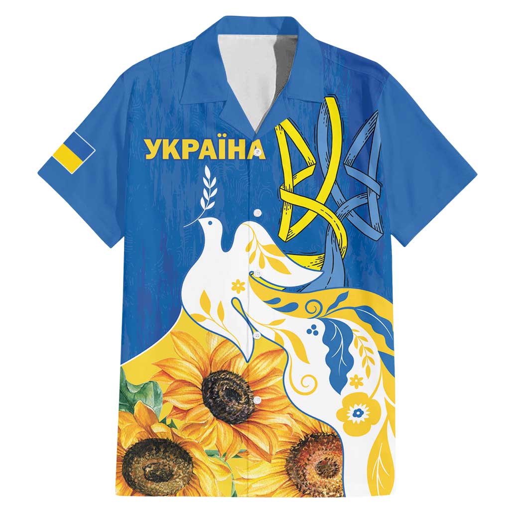 Stand For Ukraine Family Matching Mermaid Dress and Hawaiian Shirt Dove Of Peace Sunflower