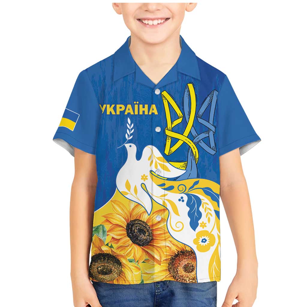 Stand For Ukraine Family Matching Mermaid Dress and Hawaiian Shirt Dove Of Peace Sunflower