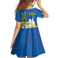 Stand For Ukraine Family Matching Off The Shoulder Long Sleeve Dress and Hawaiian Shirt Dove Of Peace Sunflower