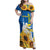 Stand For Ukraine Family Matching Off Shoulder Maxi Dress and Hawaiian Shirt Dove Of Peace Sunflower