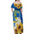 Stand For Ukraine Family Matching Off Shoulder Maxi Dress and Hawaiian Shirt Dove Of Peace Sunflower