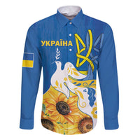 Stand For Ukraine Family Matching Short Sleeve Bodycon Dress and Hawaiian Shirt Dove Of Peace Sunflower