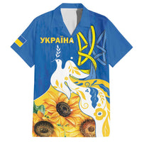 Stand For Ukraine Family Matching Summer Maxi Dress and Hawaiian Shirt Dove Of Peace Sunflower