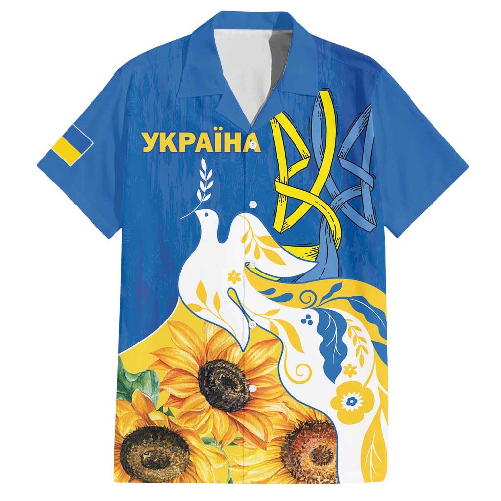 Stand For Ukraine Family Matching Tank Maxi Dress and Hawaiian Shirt Dove Of Peace Sunflower