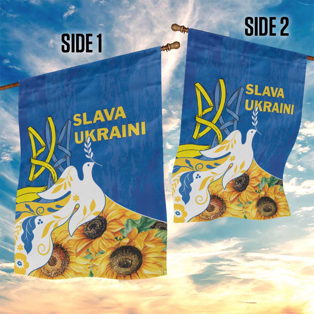 Stand For Ukraine Garden Flag Dove Of Peace Sunflower