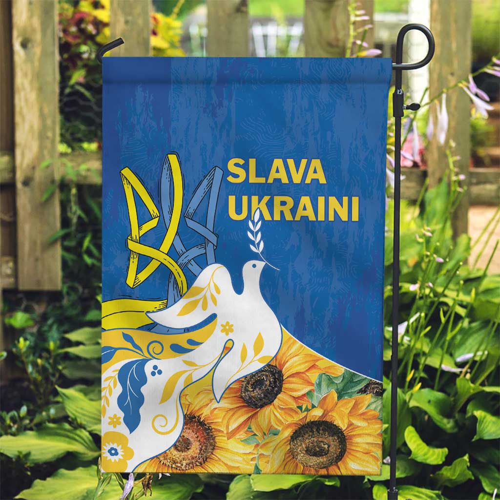 Stand For Ukraine Garden Flag Dove Of Peace Sunflower