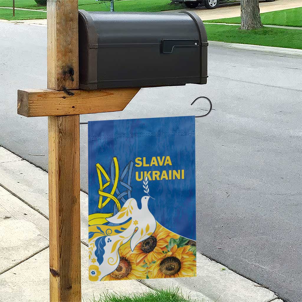 Stand For Ukraine Garden Flag Dove Of Peace Sunflower