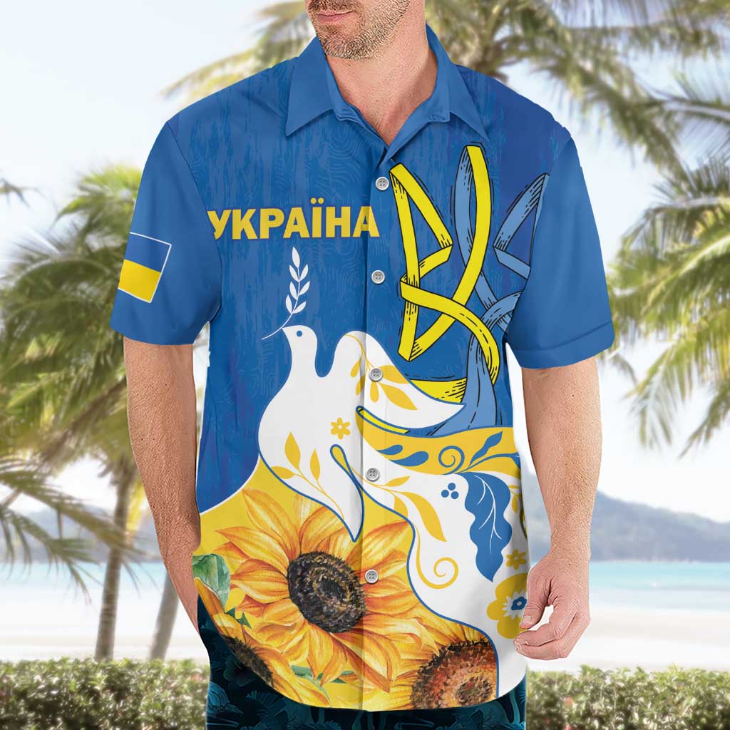 Stand For Ukraine Hawaiian Shirt Dove Of Peace Sunflower
