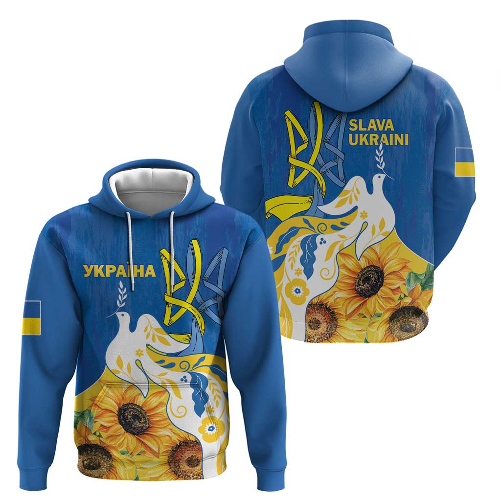 Stand For Ukraine Hoodie Dove Of Peace Sunflower