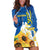 Stand For Ukraine Hoodie Dress Dove Of Peace Sunflower