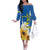 Stand For Ukraine Off The Shoulder Long Sleeve Dress Dove Of Peace Sunflower