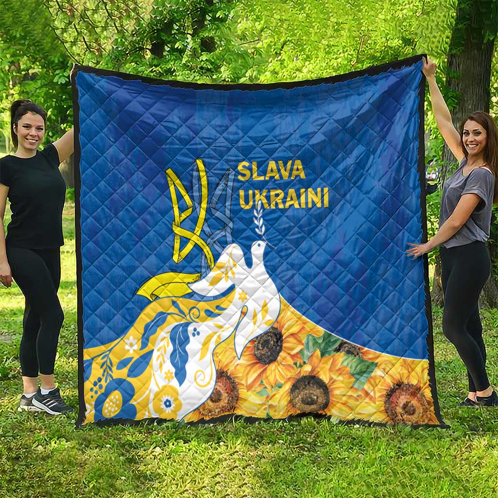 Stand For Ukraine Quilt Dove Of Peace Sunflower