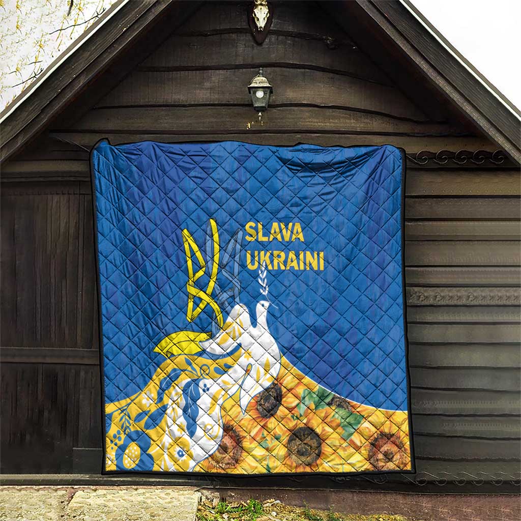 Stand For Ukraine Quilt Dove Of Peace Sunflower