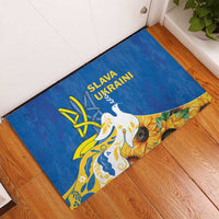 Stand For Ukraine Rubber Doormat Dove Of Peace Sunflower