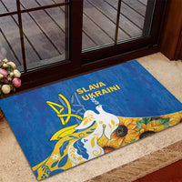 Stand For Ukraine Rubber Doormat Dove Of Peace Sunflower
