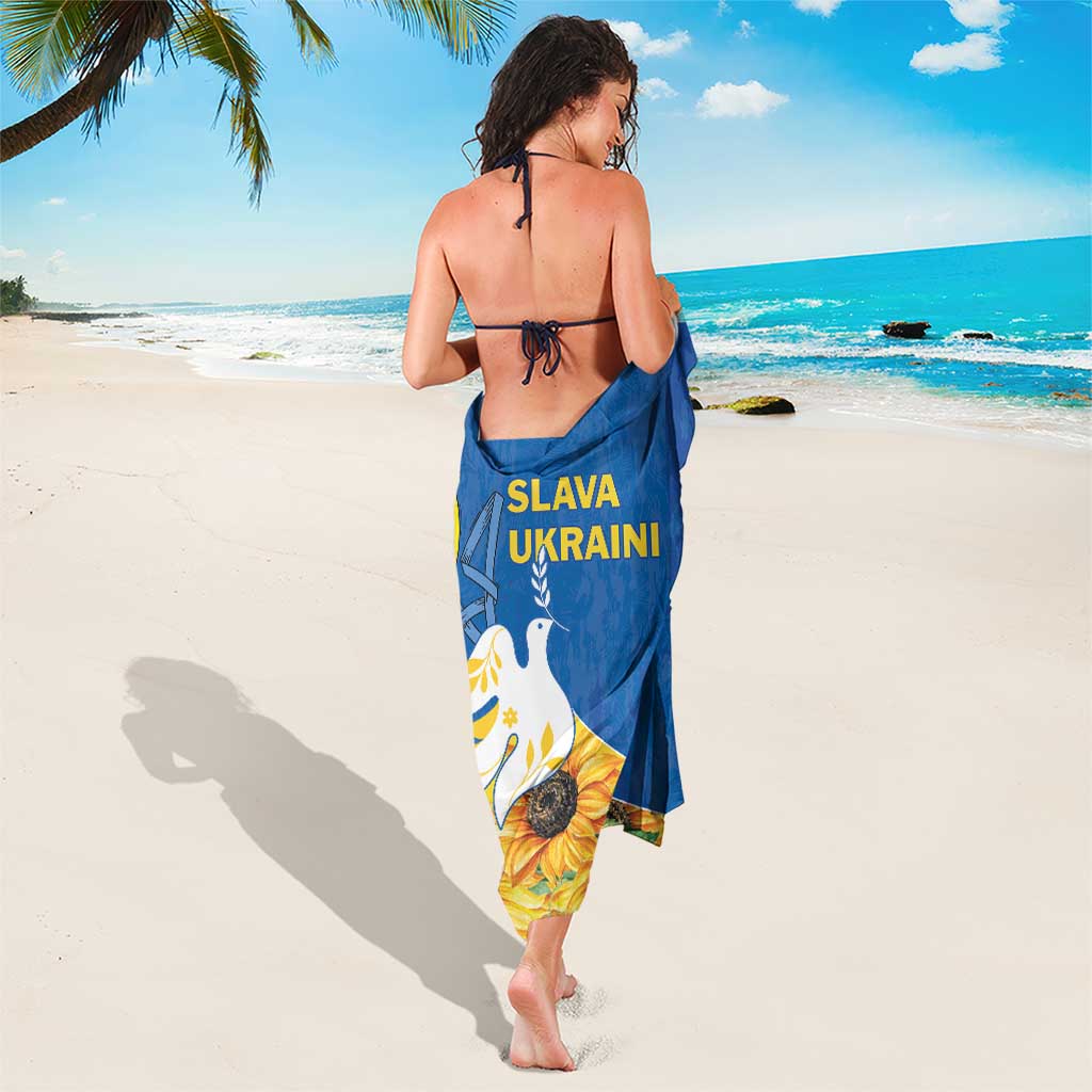 Stand For Ukraine Sarong Dove Of Peace Sunflower