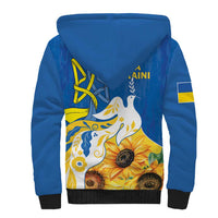 Stand For Ukraine Sherpa Hoodie Dove Of Peace Sunflower