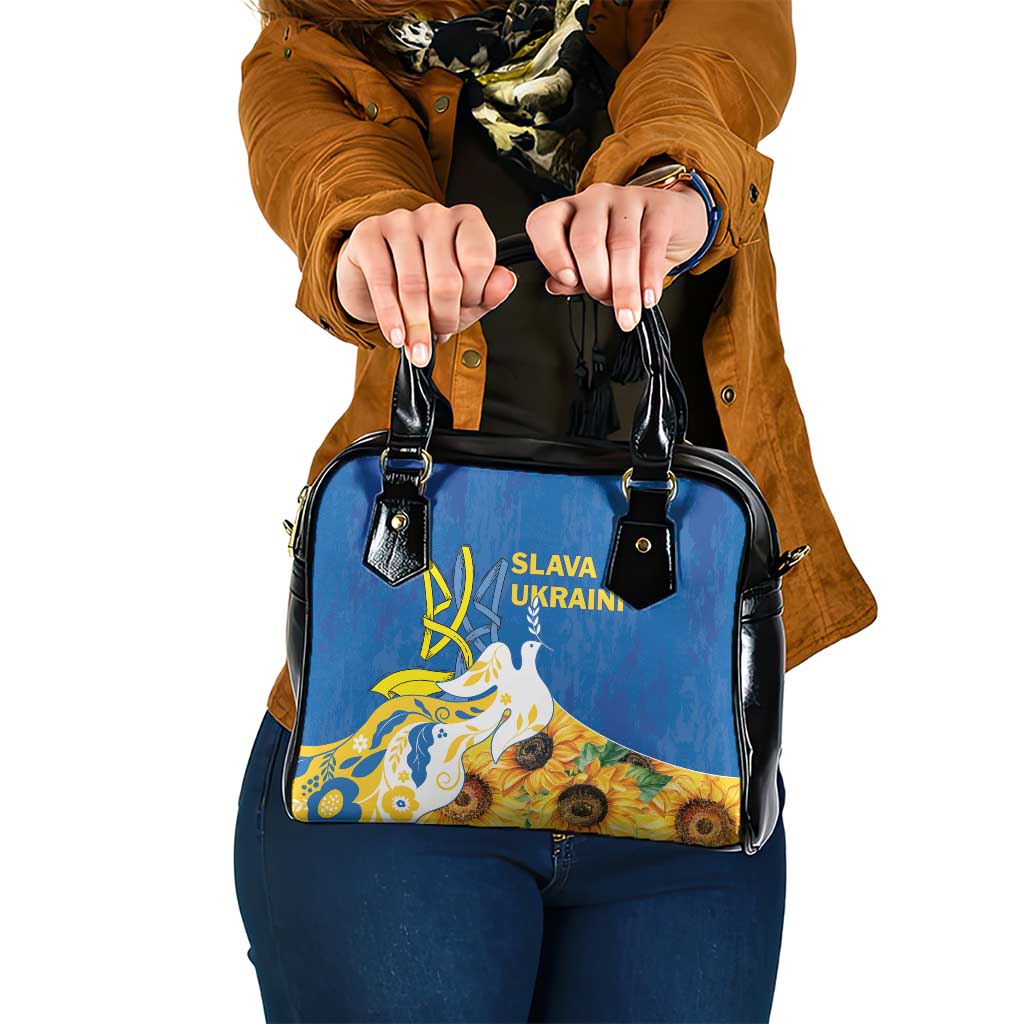 Stand For Ukraine Shoulder Handbag Dove Of Peace Sunflower