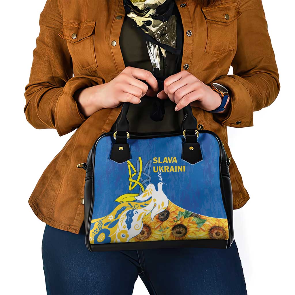 Stand For Ukraine Shoulder Handbag Dove Of Peace Sunflower