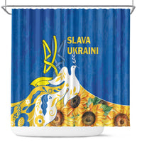 Stand For Ukraine Shower Curtain Dove Of Peace Sunflower