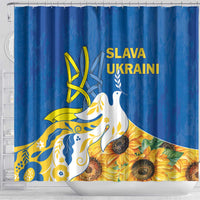 Stand For Ukraine Shower Curtain Dove Of Peace Sunflower