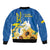 Stand For Ukraine Sleeve Zip Bomber Jacket Dove Of Peace Sunflower