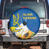 Stand For Ukraine Spare Tire Cover Dove Of Peace Sunflower