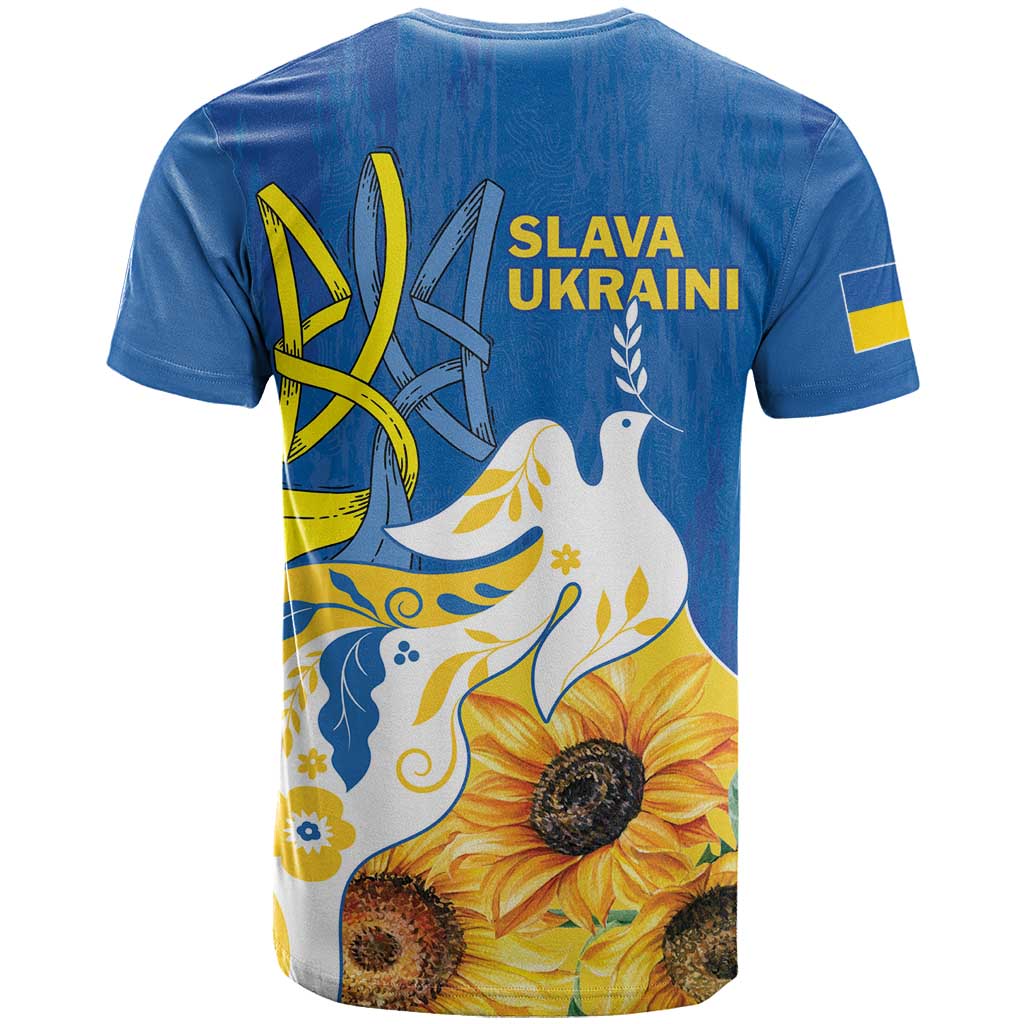 Stand For Ukraine T Shirt Dove Of Peace Sunflower