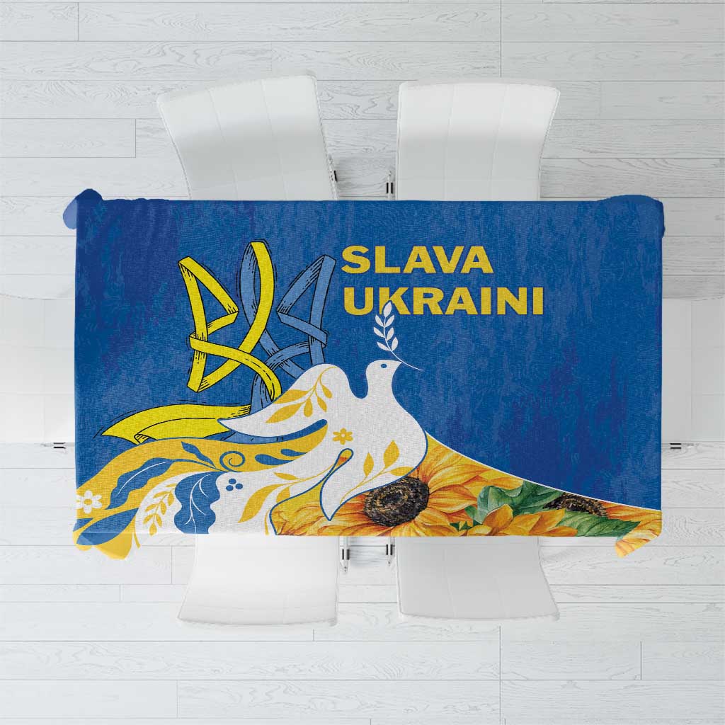 Stand For Ukraine Tablecloth Dove Of Peace Sunflower