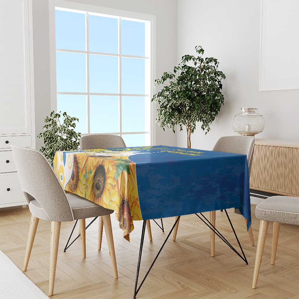 Stand For Ukraine Tablecloth Dove Of Peace Sunflower