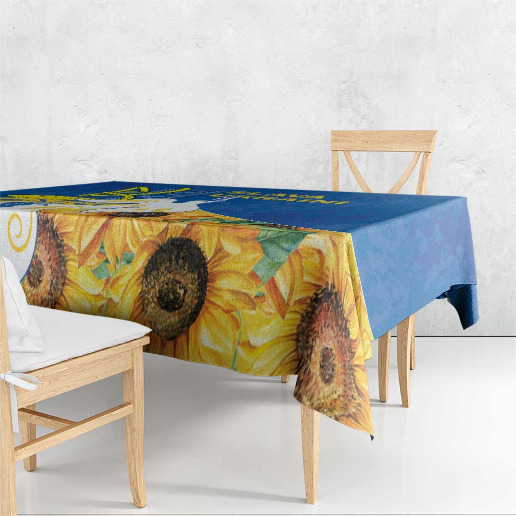 Stand For Ukraine Tablecloth Dove Of Peace Sunflower