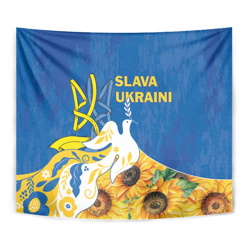 Stand For Ukraine Tapestry Dove Of Peace Sunflower